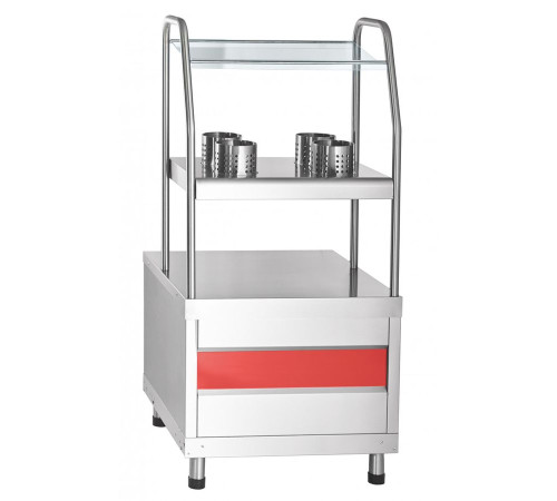 Прилавок для столовых приборов Abat ПСПХ-70КМ, хлебница, 4 стакана (630 мм)