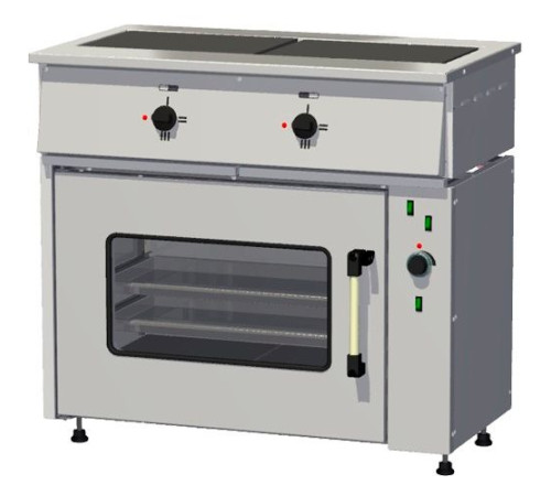 Плита электрическая Тулаторгтехника ПЭ-0,24Мт-021 (жарочный шкаф, ТЭН, нерж. мет. камера, стекло)