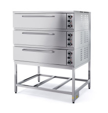 Шкаф пекарный электрический ШПЭ103, 3 камеры, лиц. нерж, под углерод. сталь, подставка краш, сварн.