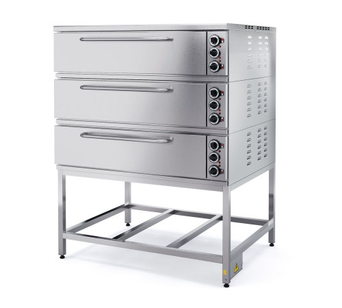 Шкаф пекарный электрический ШПЭ103, 3 камеры, лиц. нерж, под углерод. сталь, подставка краш, сварн.