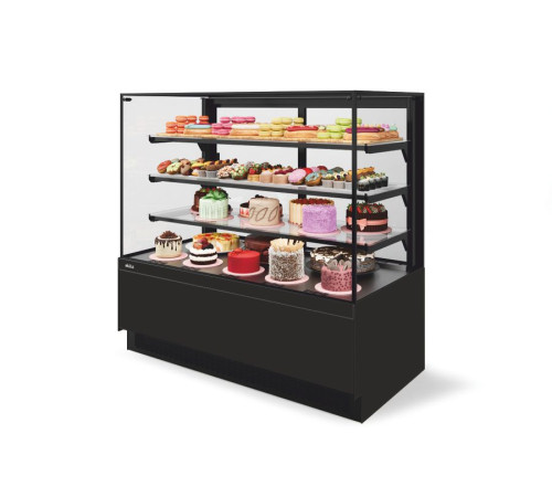 Витрина Кондитерская Vete II kub lux 130, Чёрный муар/Металлик (VG033.B9005M)