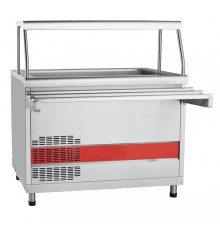 Прилавок холодильный Abat ПВВ(Н)-70КМ-02-НШ, вся нерж.