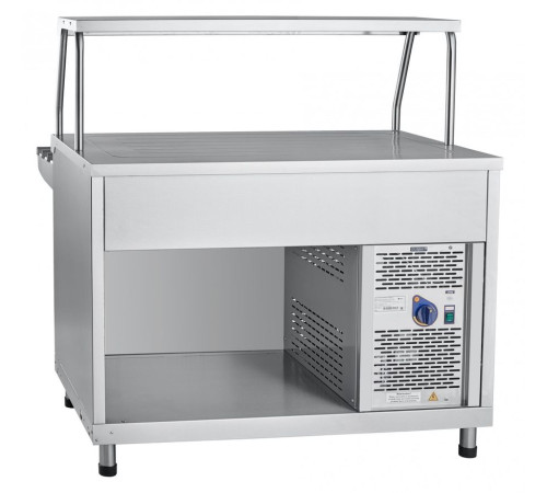 Прилавок холодильный Abat ПВВ(Н)-70КМ-НШ вся нерж плоский стол, нейтр шкаф