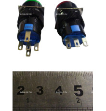 Кнопка переключатель On-(ON) зеленая / красная  LAS1-A
