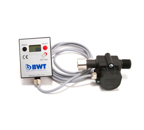 Счетчик расхода воды с LCD дисплеем, FM 3/8“ x M 3/8“,арт.812195/812136