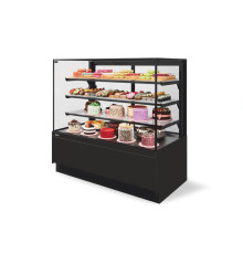 Витрина Кондитерская Vete II kub lux 90, Чёрный муар/Металлик (VG033.B9005M)