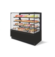 Витрина Кондитерская Vete II kub 130, Чёрный муар/Металлик (VG033.B9005M)