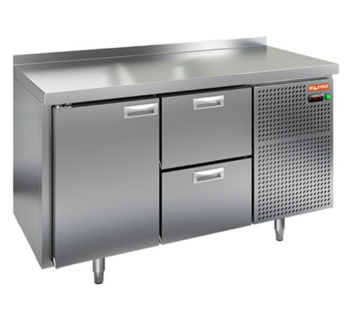 GN 12/TN стол охл.(-2+10), 1 дверь, 2 выдвиж.ящика, 1390х700х850мм, HICOLD RUS