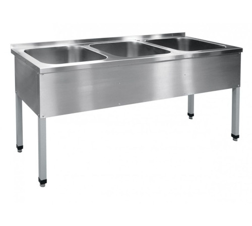 Ванна моечная Abat ВМП-6-3-5РЧ 3-х секц. (каркас крашеный)