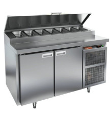 PZ1-11/GN (1/3H) стол для пиццы охл.(+2+10), 2 двери,1390х700х850мм, глубина раб.пов. 324мм