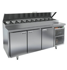 PZ2-111/GN (1/6H) стол для пиццы охл.(+2+10), 3 двери, 1835х700х850мм, глубина раб.пов. 486мм