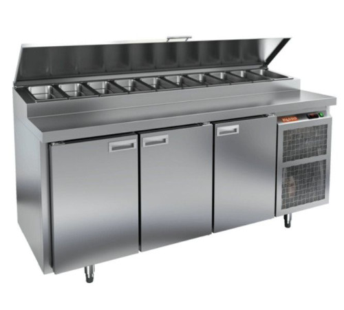 PZ2-111/GN (1/6H) стол для пиццы охл.(+2+10), 3 двери, 1835х700х850мм, глубина раб.пов. 486мм