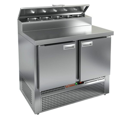 PZE2-11/GN (1/6H) стол для пиццы охл.(+2+10), 2 двери, 1000х700х850мм, , ниж.распол.агрегата