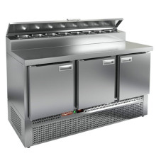 PZE2-111/GN (1/6H) стол для пиццы охл.(+2+10), 3 двери, 1485х700х850мм, ниж.распол.агрегата