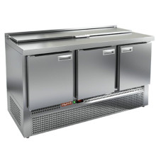 SLE1-111GN (1/3) стол для салатов  охл.(+2+10), 3 двери, 1485х700х850мм, ниж.распол.агрегата
