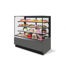 Витрина Кондитерская Vete II kub lux 90, Серый матовый/Шлифованная нержавейка (VG033.B7016M)