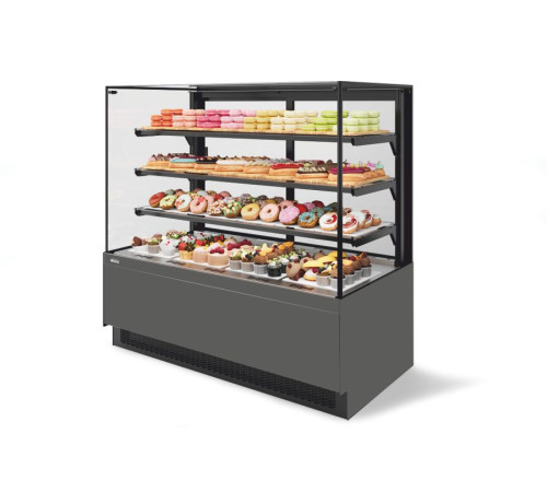 Витрина Кондитерская Vete II kub 90, Антрацит/Серый матовый (VG033.B7016M)