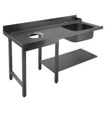 Стол для грязной посуды с мойкой и отверстием для мусора (1200x700) ELETTROBAR, 75446