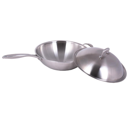 СКОВОРОДА WOK INDOKOR Н/Ж СТАЛЬ 36СМ С КРЫШКОЙ РУЧКА WIND36BL