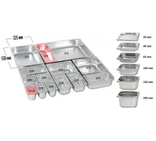 Гастроемкость FOODATLAS нерж.сталь, GN1/4-40