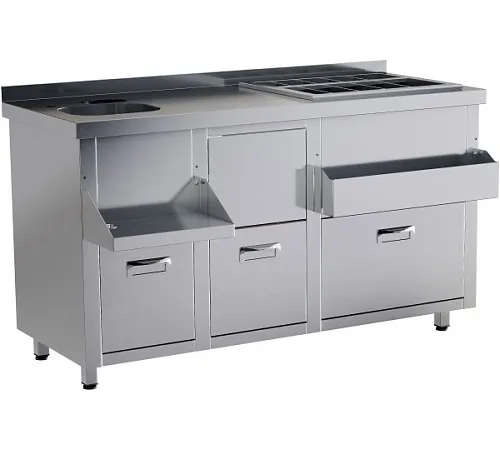 Барная станция RESTOINOX БСЗ1-15/7-05 с ящиками и вертушкой