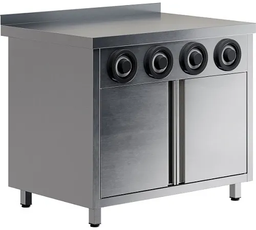 Стол-тумба с диспенсерами для стаканов RESTOINOX СПЗРД4-10/6-Б высотой 900 мм выставочный образец