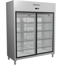 ШКАФ СО СТЕКЛЯННЫМИ ДВЕРЬМИ R1400 К (КУПЕ) CARBOMA INOX