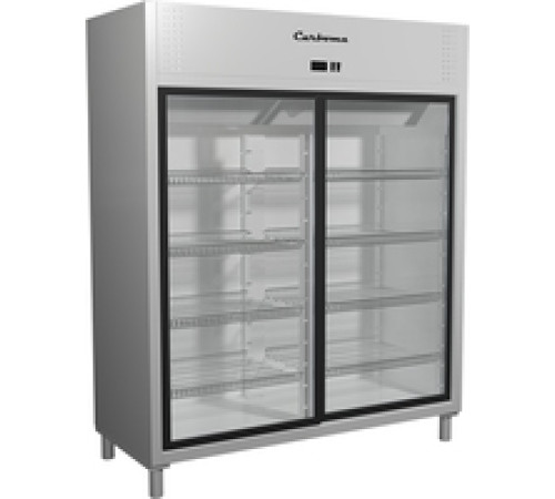 ШКАФ СО СТЕКЛЯННЫМИ ДВЕРЬМИ R1400 К (КУПЕ) CARBOMA INOX