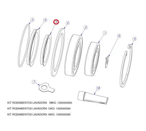 Кольцо упорное P634911000 для машин стиральных LA10ME