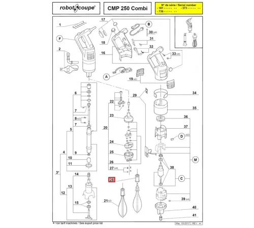 Фиксатор 89552 венчика для миксеров серии CMP