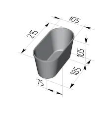 Форма хлебная алюм. литая №10 овал (215х105х105мм)