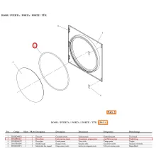 Уплотнение двери 12049161 (DO1BE03417) для машины сушильной т.м. FAGOR модели SR-40MP/E