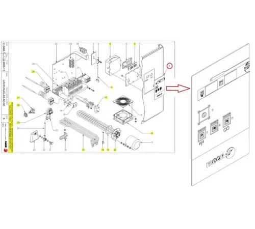 Накладка 12023437 (Z742916000) на пульт управления для машины посудомоечной т.м FAGOR мод. AD-90