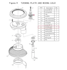 Шестерня F9-8 для миксера планетарного т.м. EKSI модели  EJ-30BF
