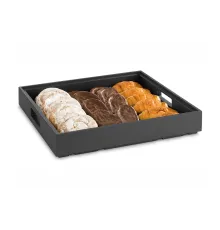 M.Pujadas, S.A. Поднос CUBIC 904.740 (деревянный, глубокий, с ручками, 400х400мм, h65 мм, черный)