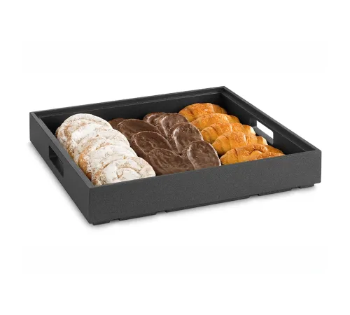 M.Pujadas, S.A. Поднос CUBIC 904.740 (деревянный, глубокий, с ручками, 400х400мм, h65 мм, черный)