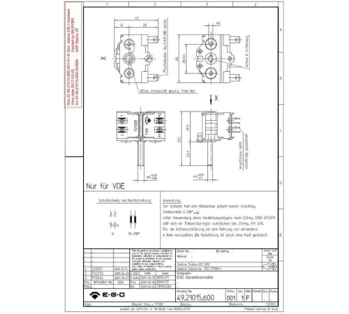 Переключатель поворотный A01022 для блинниц серии CDE