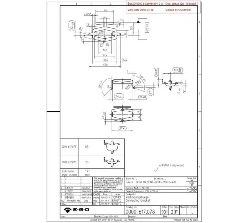 Фиксатор A01023 для переключателя поворотного A01022 для блинниц серии CDE