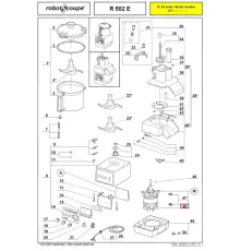 Крыльчатка 105885 вентилятора двигателя для кухонного процессора т.м. Robot Coupe, серии R