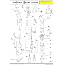 Крышка корпуса редуктора венчиков 39504 для ручн. миксера (гомоген.) т.м.Robot Coupe, серии Mini МР