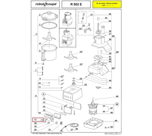 Кнопка черная 502171 для кухонного процессора т.м. Robot Coupe, серии R