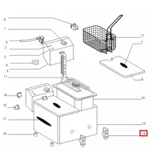 Кран для слива масла B10014 для фритюрницы электр. т.м. ROLLER GRILL, серии FD