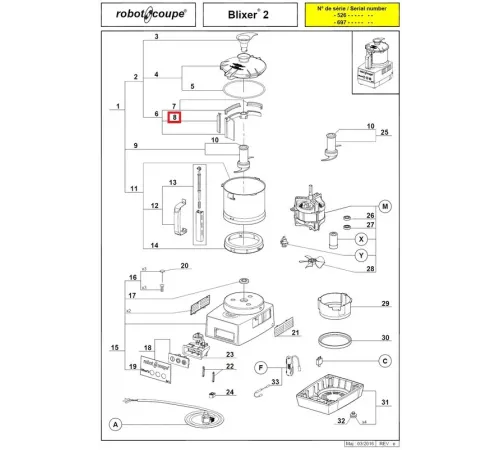 Скребок 39885 для чаши для бликсера (Blixer) т.м. Robot Coupe, серии Blixer