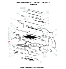 ТЭН 4.0.069.0045 (1900Вт, 240В) нижний для гриля контактного т.м. Fiamma, серии GR