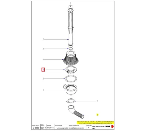 Фланец 12048039 фиксирующий для машины посудомоечной т.м. FAGOR, серии CO