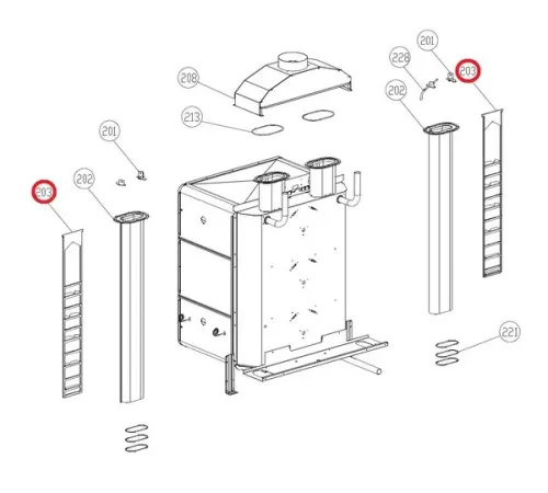 Решетка 0N1235A0 для теплообменника для печи конвекционной газовой модели XB-813-G