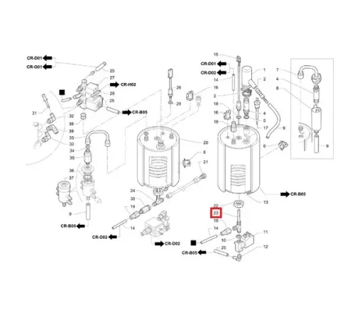 Трубка бойлера 940064008 (впускная) для кофемашины т.м. La Cimbali серии Q10