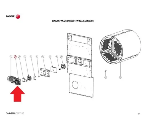 Редуктор 12087148 (D01DC07056) для машины сушильной т.м. FAGOR, серии SR