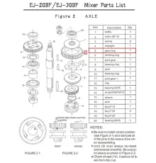 Колесо зубчатое F2-5 для миксера планетарного т.м. EKSI серии EJ, мод. EJ-20BF