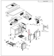 Уплотнение двери 12035412(6045010115) д/прилавка (стола) холод./мороз. т.м. FAGOR серии CMSP/CMSN